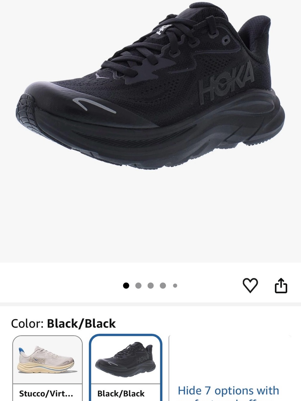 Hoka Black/Black Cushioned Running Shoes